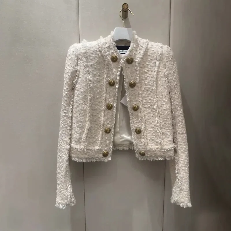 French Style Tweed Jacket Women's Cropped Top Outer Wear 2024 New Spring Autumn Sensibility Socialite Fashionable Design Q114
French Style Tweed Jacket Women's Cropped Top Outer Wear 2024 New Spring Autumn Sensibility Socialite Fashionable Design Q114
