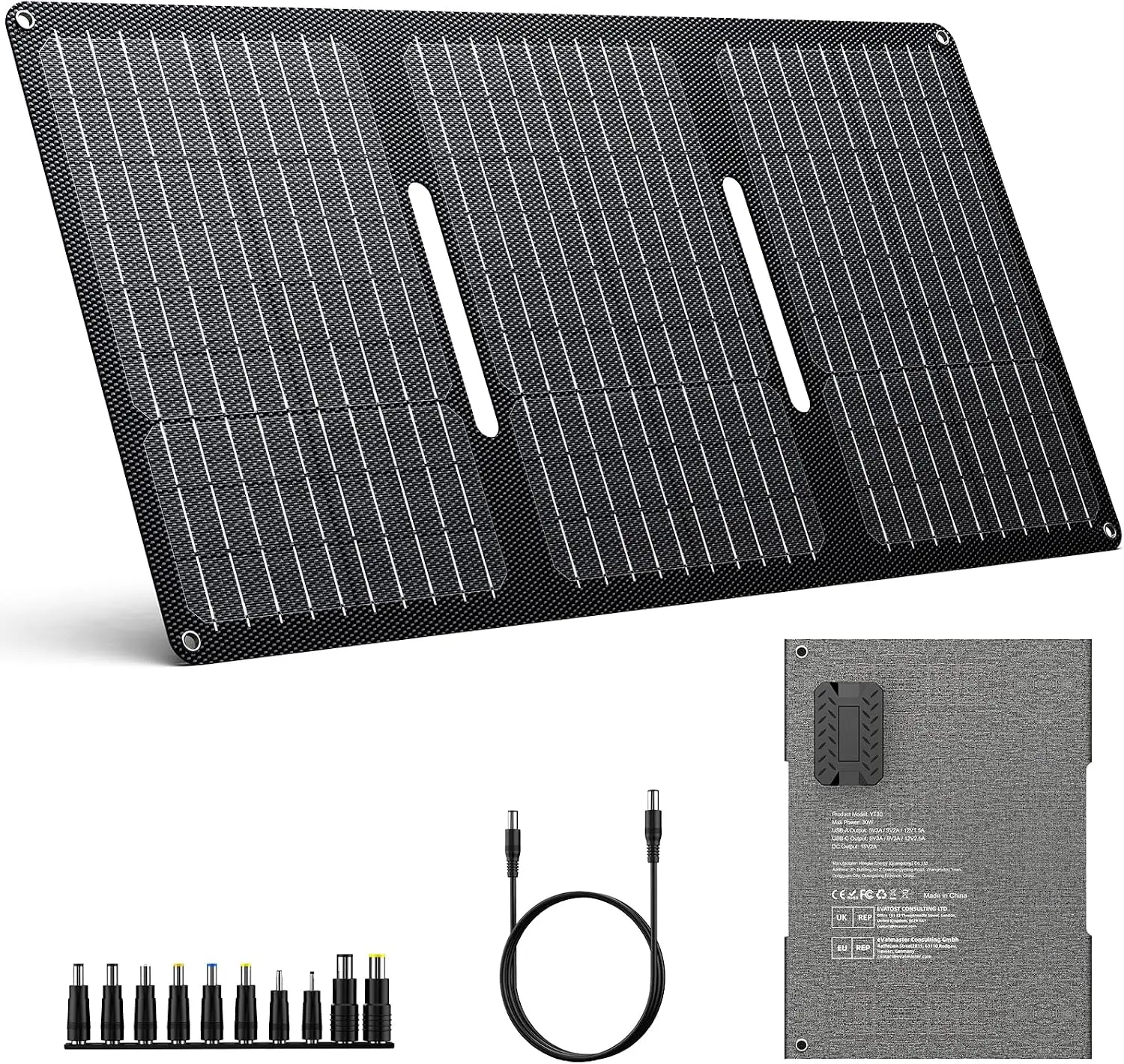 30W Foldable Solar Panel Charger with QC3.0 USB & DC Output, IP65 Waterproof, 24% High Efficiency for Camping
30W Foldable Solar Panel Charger with QC3.0 USB & DC Output, IP65 Waterproof, 24% High Efficiency for Camping