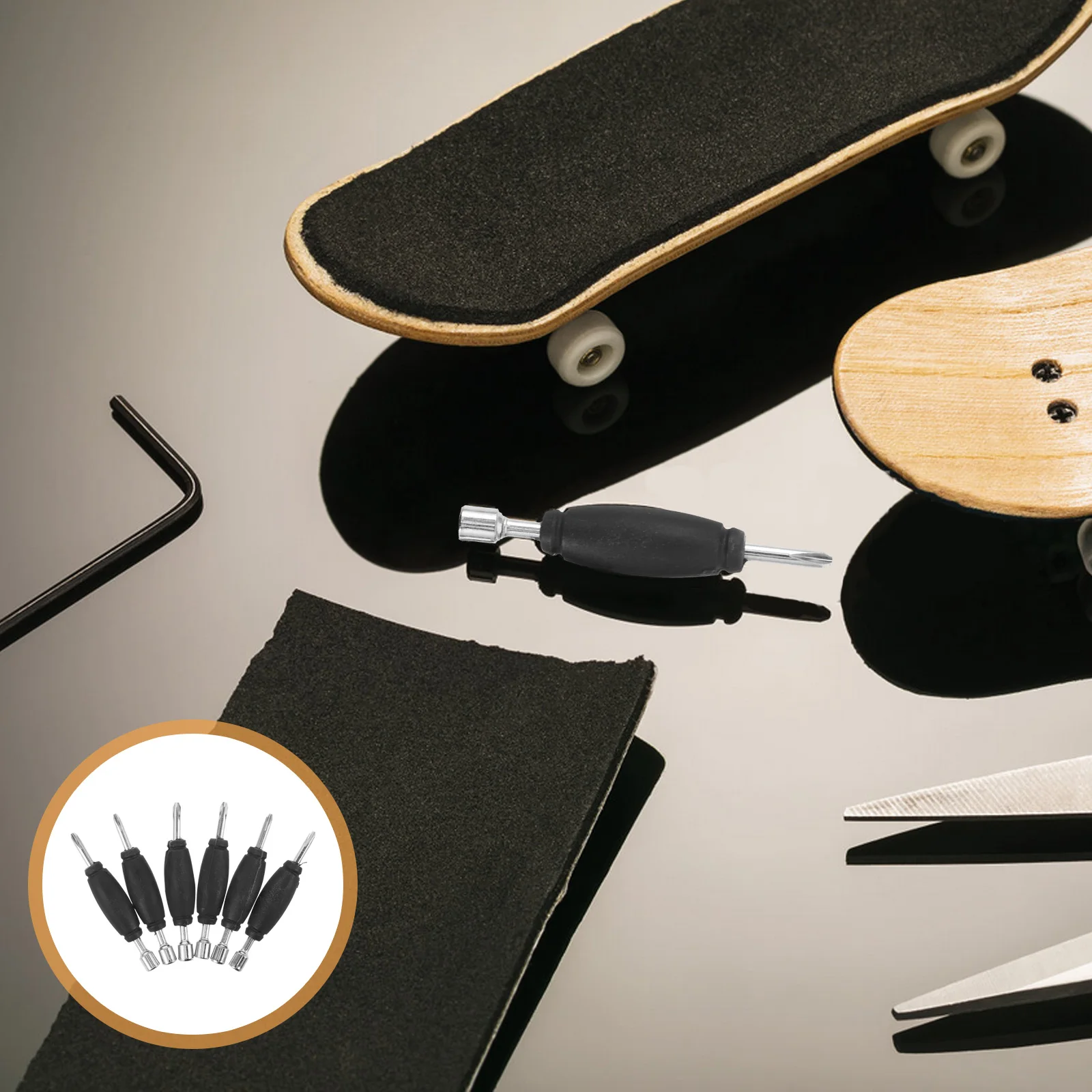 6Pcs Dual End Screwdriver Set for Finger Skateboard Tool Compact Metal Mini Drivers with Scratch Resistant Coating Repair Kit