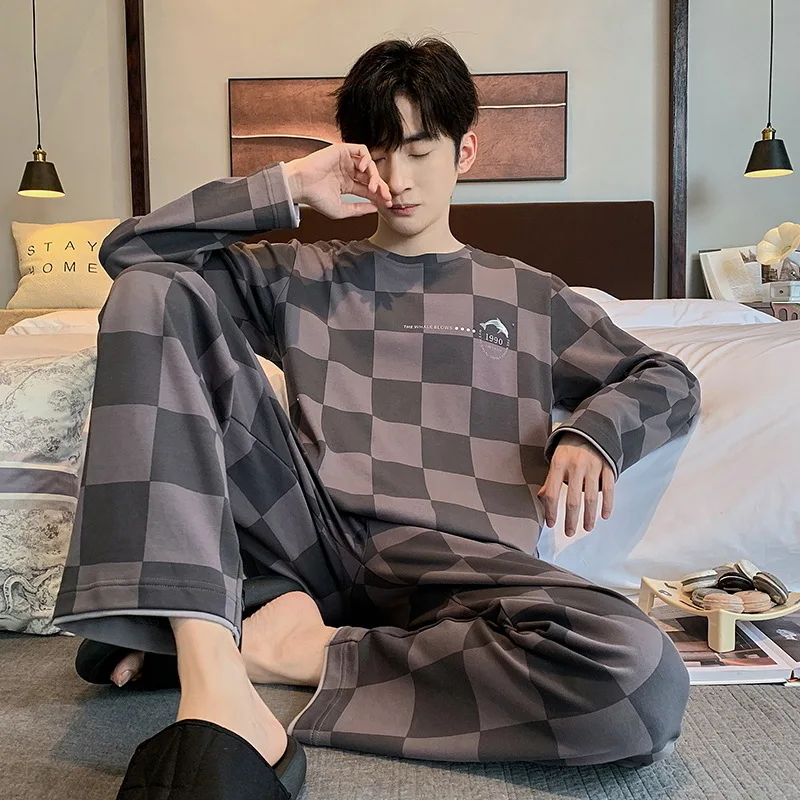Brand Autumn Men's Cotton Pajamas Sleepwear Printed Pajama Sets Casual Lounge Suits Pyjamas Plus Size 3XL Pijama pyjama homme
Brand Autumn Men's Cotton Pajamas Sleepwear Printed Pajama Sets Casual Lounge Suits Pyjamas Plus Size 3XL Pijama pyjama homme