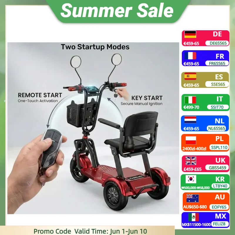 1000W Small Family Electric Tricycle Foldable For Elderly Woman With Backrest Mobility Scooters For Seniors Lightweight 3 Wheels
1000W Small Family Electric Tricycle Foldable For Elderly Woman With Backrest Mobility Scooters For Seniors Lightweight 3 Wheels