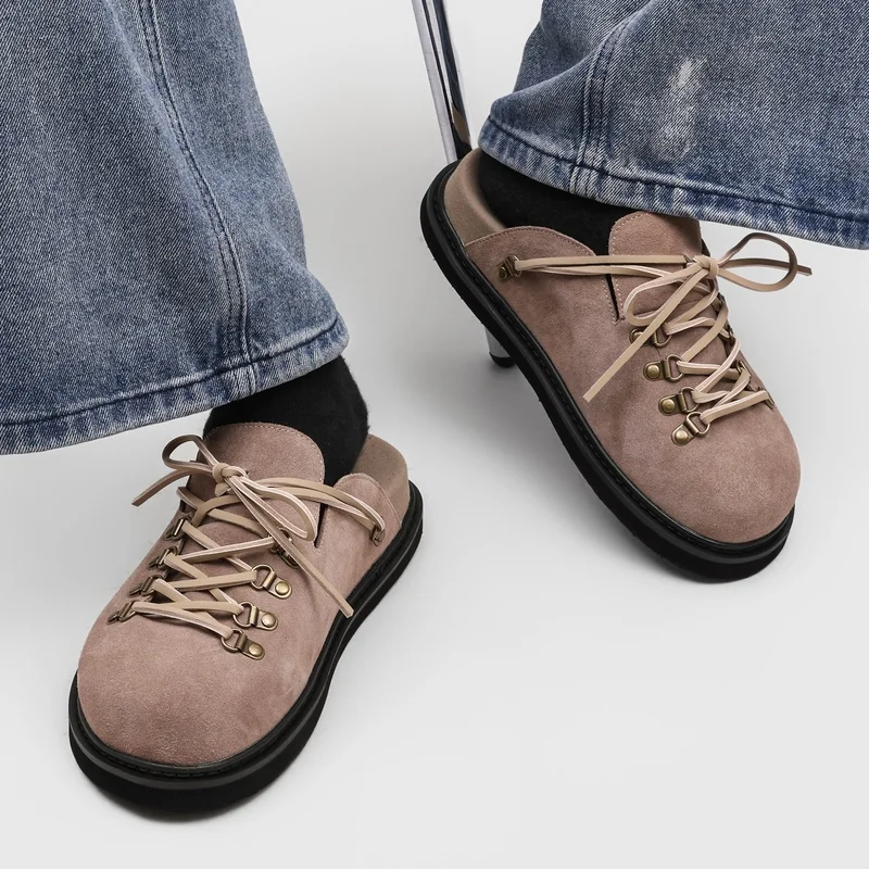 Unique Lace Up M Ü Ller Half Slippers Frosted Thick Sole Anti Slip Casual Fashionable Suitable for Daily Wear
Unique Lace Up M Ü Ller Half Slippers Frosted Thick Sole Anti Slip Casual Fashionable Suitable for Daily Wear