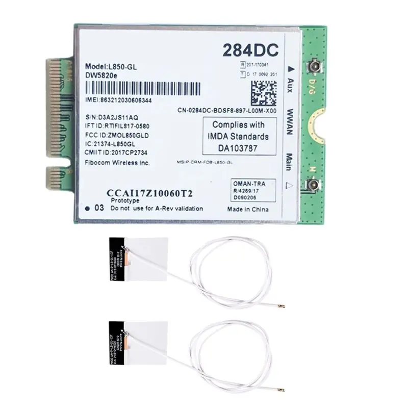 DW5820E L850-GL LTE 4G Card Module+2Xantenna 0284DC 284DC For Dell Laptop 3500 5400
DW5820E L850-GL LTE 4G Card Module+2Xantenna 0284DC 284DC For Dell Laptop 3500 5400