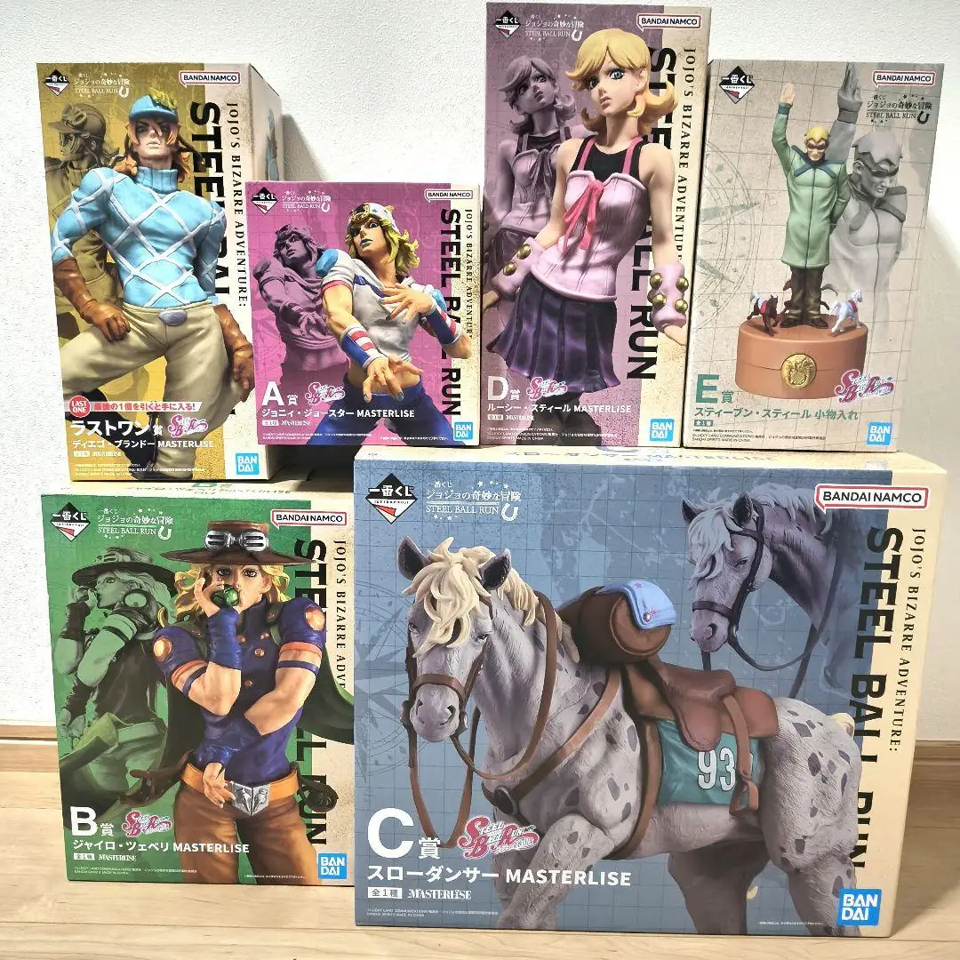 Bandai Ichiban Kuji JoJo's Bizarre Adventure STEEL BALL RUN Johnny Joestar Jairo Zeppeli Slow Dancer Lucy Steele Diego Brando
Bandai Ichiban Kuji JoJo's Bizarre Adventure STEEL BALL RUN Johnny Joestar Jairo Zeppeli Slow Dancer Lucy Steele Diego Brando