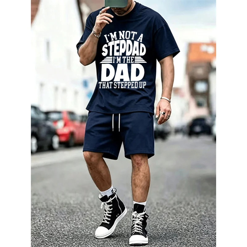 Men's "I'm Not A Stepdad" Print T-Shirt & Shorts Set, Casual 2-Piece Outfit, Summer Streetwear, EU Size Available
Men's "I'm Not A Stepdad" Print T-Shirt & Shorts Set, Casual 2-Piece Outfit, Summer Streetwear, EU Size Available