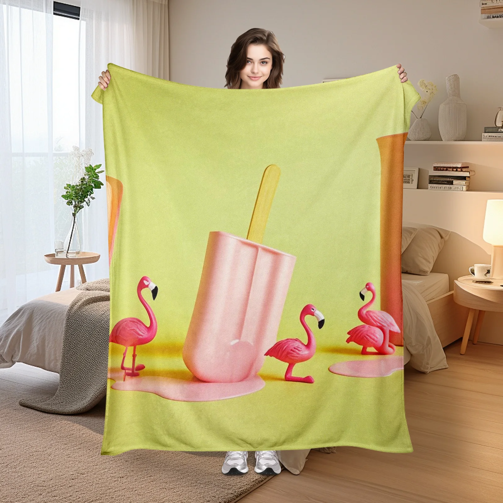 Pink Flamingo And Melting Ice Cream Creative Design Cozy Blanket For Unique Home Decor And Gift Inspiration
Pink Flamingo And Melting Ice Cream Creative Design Cozy Blanket For Unique Home Decor And Gift Inspiration