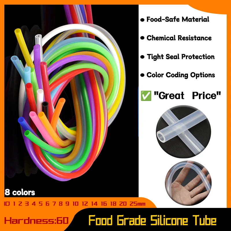 ID 1 2 3 4 5 6 7 8 9 10 12 14 16 18 20 25mm Food Grade Tubing Flexible Drink Pipe Water Hose 1meter Colorful Silicone Tube 
ID 1 2 3 4 5 6 7 8 9 10 12 14 16 18 20 25mm Food Grade Tubing Flexible Drink Pipe Water Hose 1meter Colorful Silicone Tube