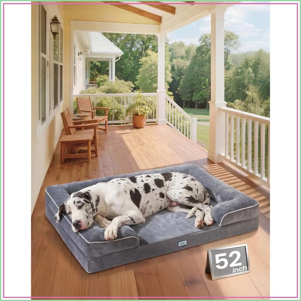 Orthopedic Dog Bed Couch Big Cat Sofa for Jumbo Pets with Memory Foam, Machine-Washable Waterproof Cover, 52-Inch Gray
Orthopedic Dog Bed Couch Big Cat Sofa for Jumbo Pets with Memory Foam, Machine-Washable Waterproof Cover, 52-Inch Gray