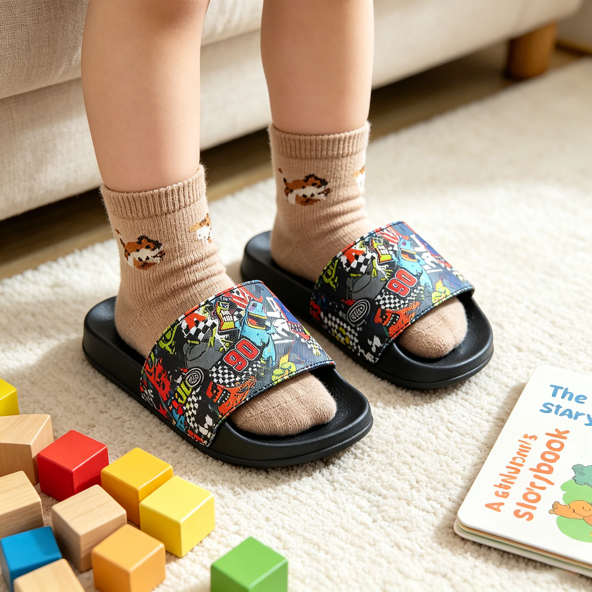 A Pair of Cartoon-Printed Home Slippers for Teenagers, Lightweight and Breathable Eva Soles, Casual Outdoor Beach Shoes, Suitable for Comfortable Wear in All Seasons
A Pair of Cartoon-Printed Home Slippers for Teenagers, Lightweight and Breathable Eva Soles, Casual Outdoor Beach Shoes, Suitable for Comfortable Wear in All Seasons