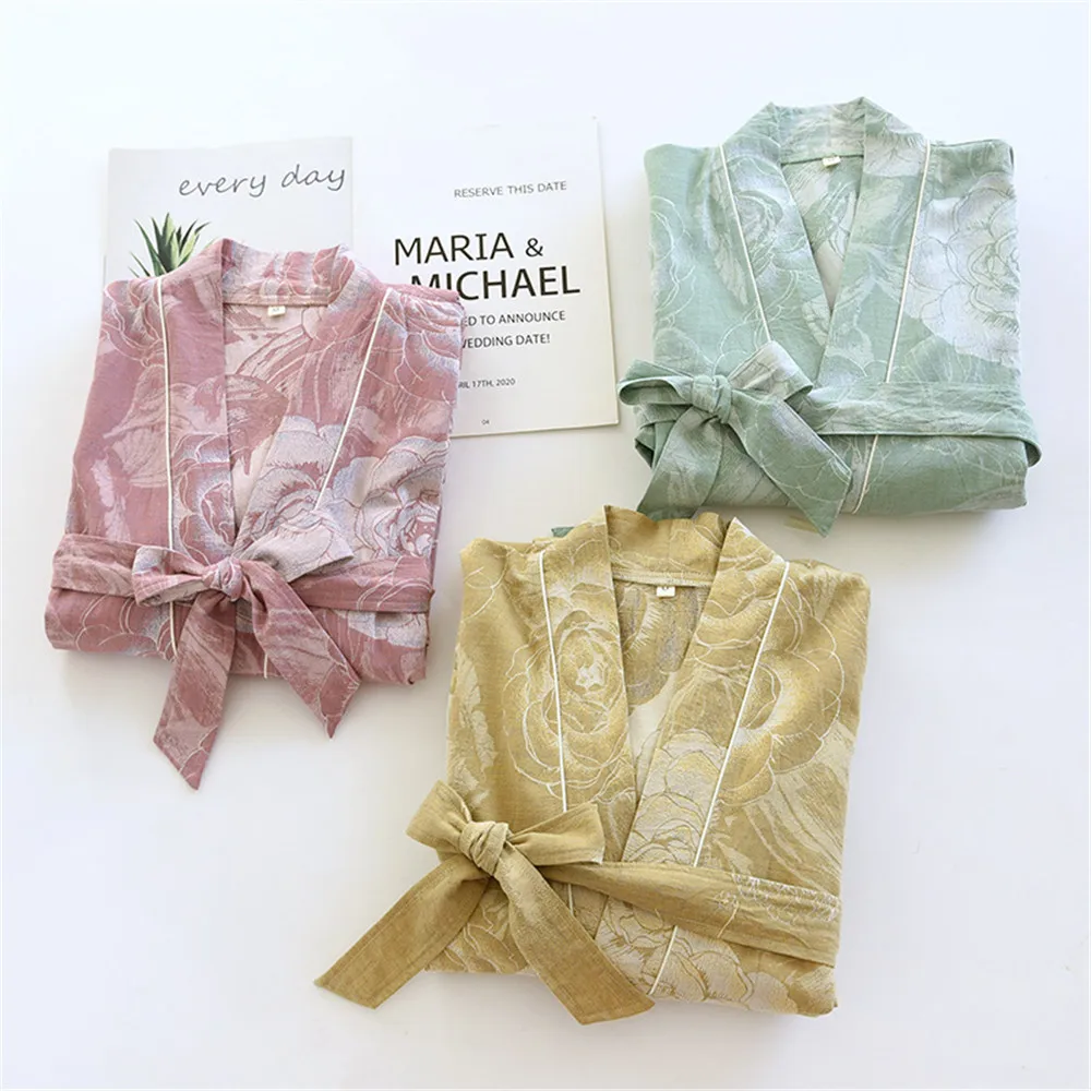 Spring and Summer Cotton Kimono Robes Cotton Thin Sleepwear Clothes for Women Retro Jacquard Sweatshirt Bathrobe
Spring and Summer Cotton Kimono Robes Cotton Thin Sleepwear Clothes for Women Retro Jacquard Sweatshirt Bathrobe