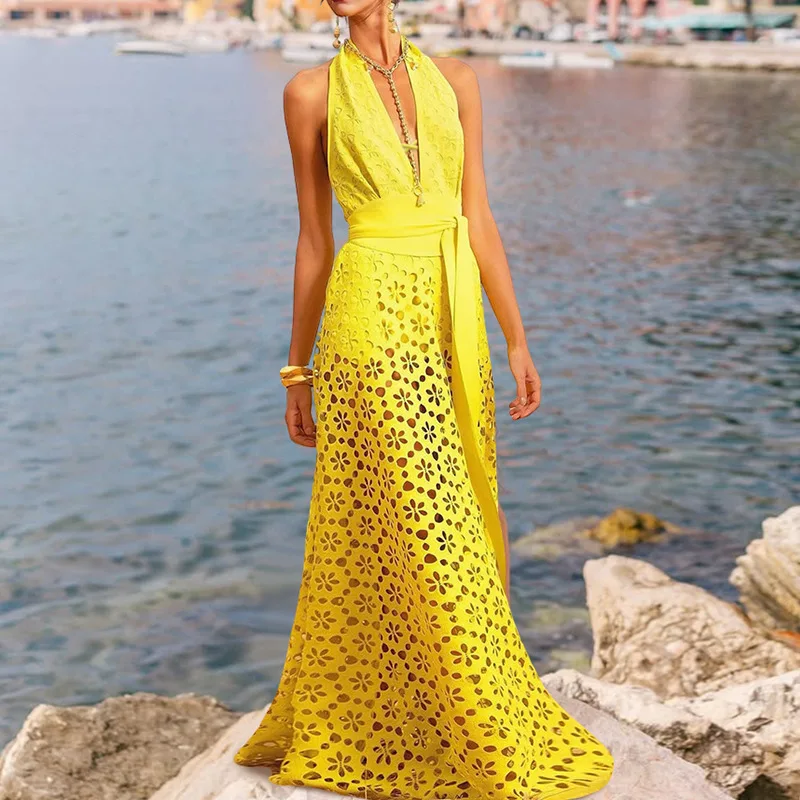 2025 Swimsuit New Yellow Hollow Out High-end One-piece Swimwear Women's Beach Set
2025 Swimsuit New Yellow Hollow Out High-end One-piece Swimwear Women's Beach Set