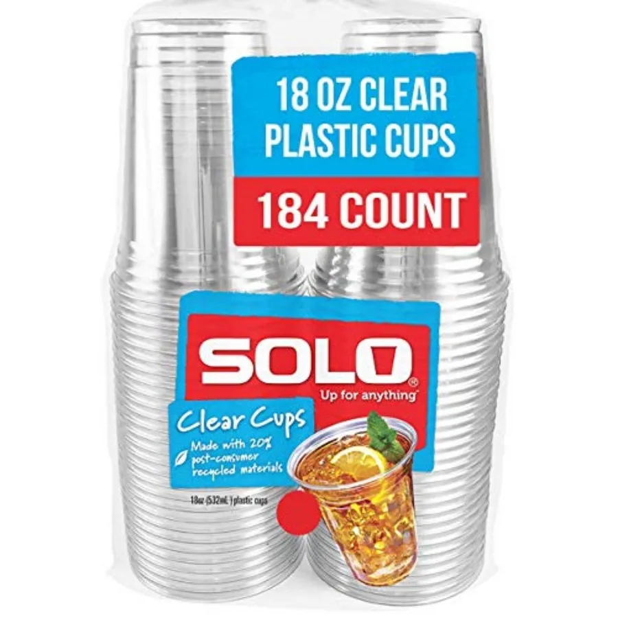 Cup Company Clear Recycled Plastic Party Cups, 18 Oz, 184 Count
Cup Company Clear Recycled Plastic Party Cups, 18 Oz, 184 Count