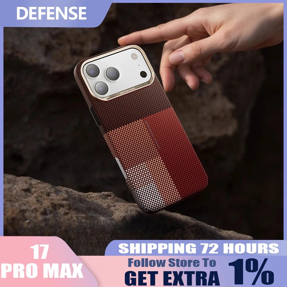 DEFENSE IPhone17pro Max Phone Case Ultra-thin Aramid Fiber Kevlar All Inclusive Magnetic Protective Cover for IPhone 17 Pro
DEFENSE IPhone17pro Max Phone Case Ultra-thin Aramid Fiber Kevlar All Inclusive Magnetic Protective Cover for IPhone 17 Pro