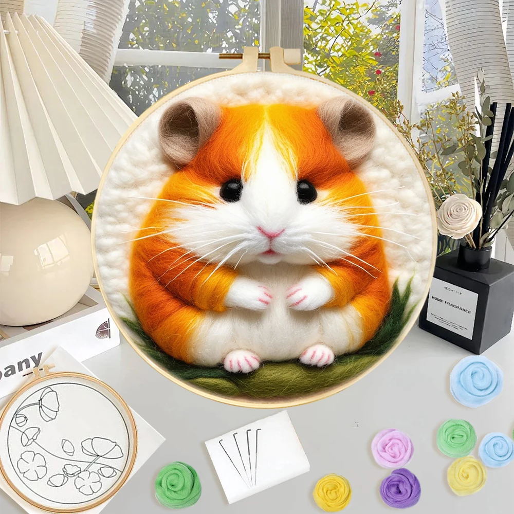 Painting Diy Wool Embroidery Kit Hamster Animals Diy Wool Needle Felting Painting Diy Wool Needle Felt Picture Kit Craft
Painting Diy Wool Embroidery Kit Hamster Animals Diy Wool Needle Felting Painting Diy Wool Needle Felt Picture Kit Craft