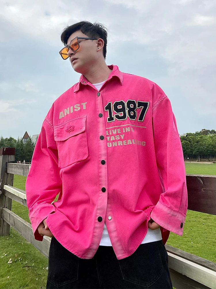 Loose Casual Long Sve Denim irt Rose Red Workwear for Couples Spring Autumn Sli Embroidered Outerwear Cotton Jeans
Loose Casual Long Sve Denim irt Rose Red Workwear for Couples Spring Autumn Sli Embroidered Outerwear Cotton Jeans