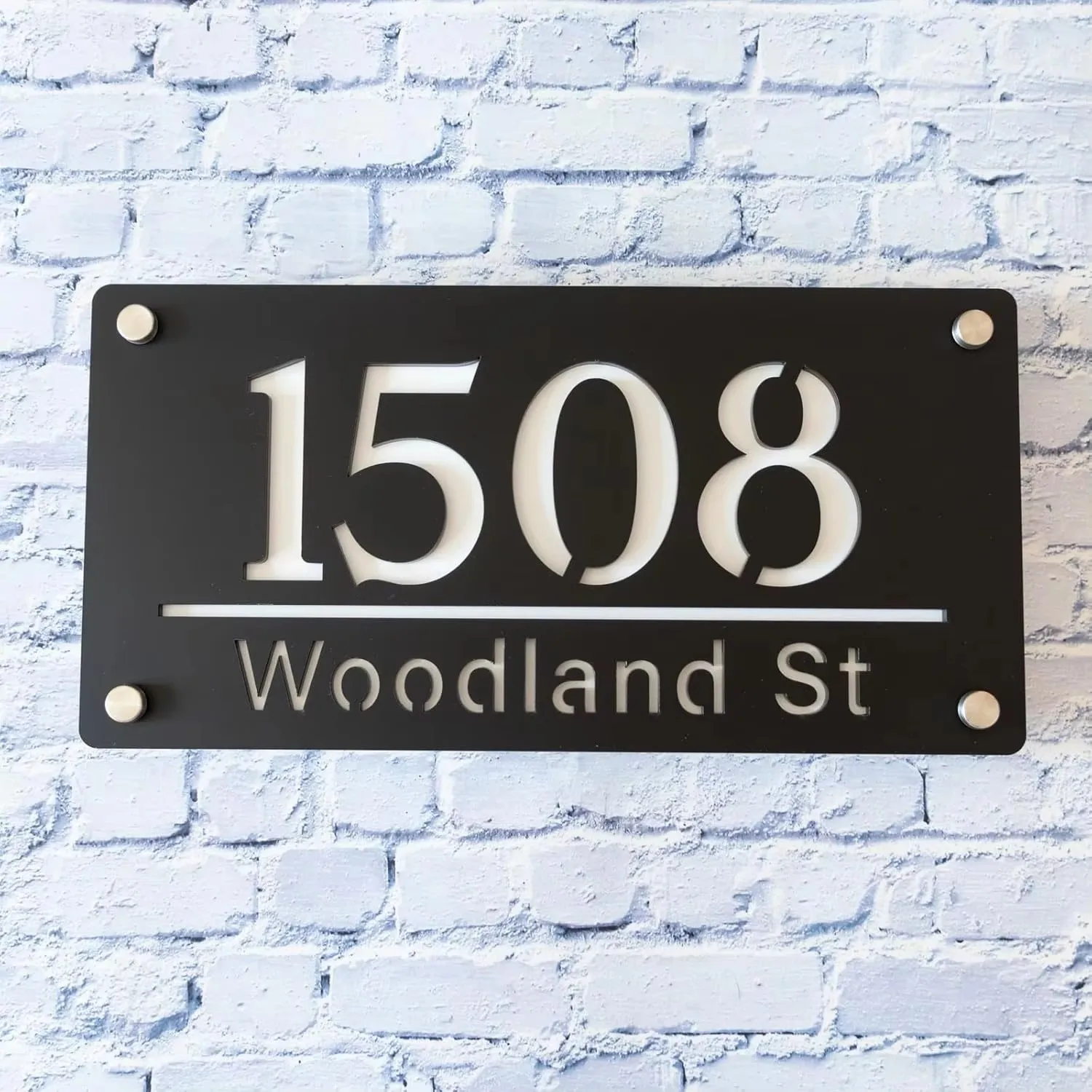 Modern Outdoor Acrylic Doorplate Art Sign Residential Address Plaques Custom Nameplate and House Number Plate Home or Business
Modern Outdoor Acrylic Doorplate Art Sign Residential Address Plaques Custom Nameplate and House Number Plate Home or Business