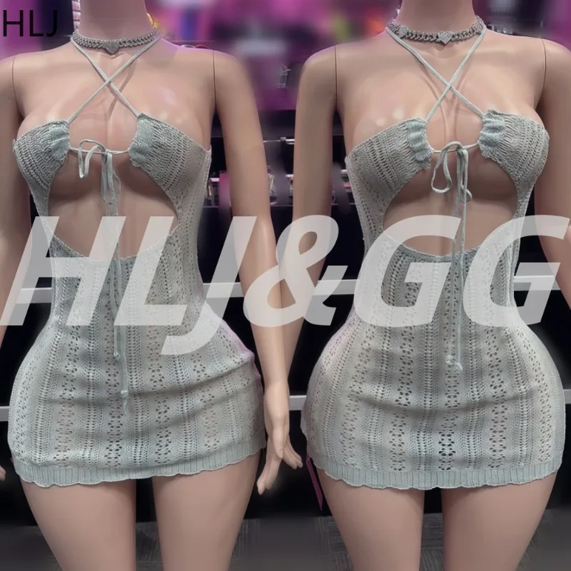 HLJ Sexy Hollow Out See Through Bodycon Mini Dress Women 2025 Summer New Halter Sleeveless Dresses Female Night Club Vestidos
HLJ Sexy Hollow Out See Through Bodycon Mini Dress Women 2025 Summer New Halter Sleeveless Dresses Female Night Club Vestidos