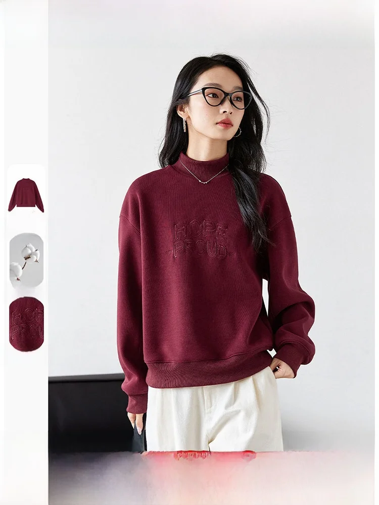 Женская толстовка оверсайз с высоким воротником и вышивкой, красная, осенне-зимняя, новая, модная, универсальная, стильная.
Женская толстовка оверсайз с высоким воротником и вышивкой, красная, осенне-зимняя, новая, модная, универсальная, стильная.