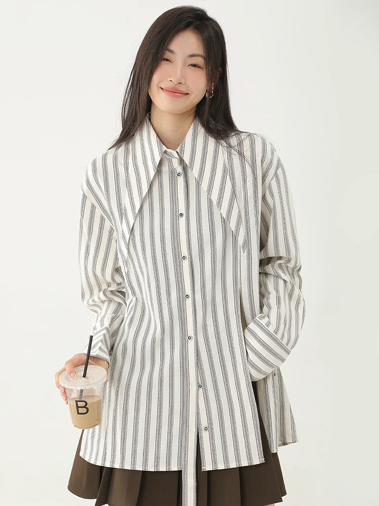 Striped Shirts Women Irregular Slit Vintage Long Sleeve Loose Streetwear Spring Fashion Office Ladies Tops Casual
Striped Shirts Women Irregular Slit Vintage Long Sleeve Loose Streetwear Spring Fashion Office Ladies Tops Casual