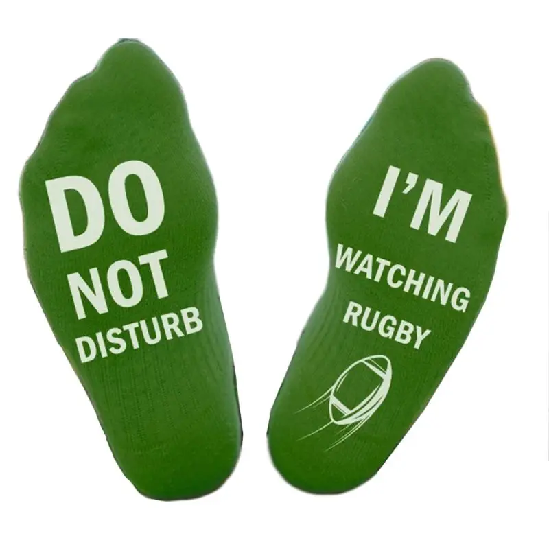 Men Women Novelty Do Not Disturb I Am Wathing Rugby Crazy Crew Socks Funny Letters Cotton Hosiery for Sports TV Fans
Men Women Novelty Do Not Disturb I Am Wathing Rugby Crazy Crew Socks Funny Letters Cotton Hosiery for Sports TV Fans