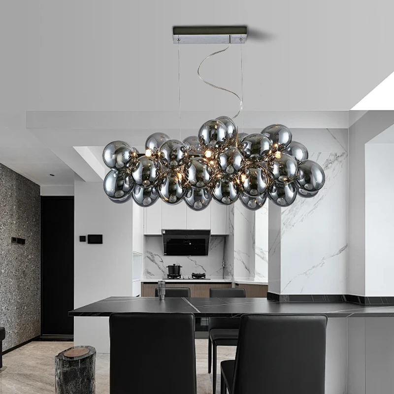 2025 Modern Dining Room Decor Grape Glass Ball Chandelier Smoky Gray Bubble Hanglamp for Cafe Bar Art Decoration Lustres
2025 Modern Dining Room Decor Grape Glass Ball Chandelier Smoky Gray Bubble Hanglamp for Cafe Bar Art Decoration Lustres