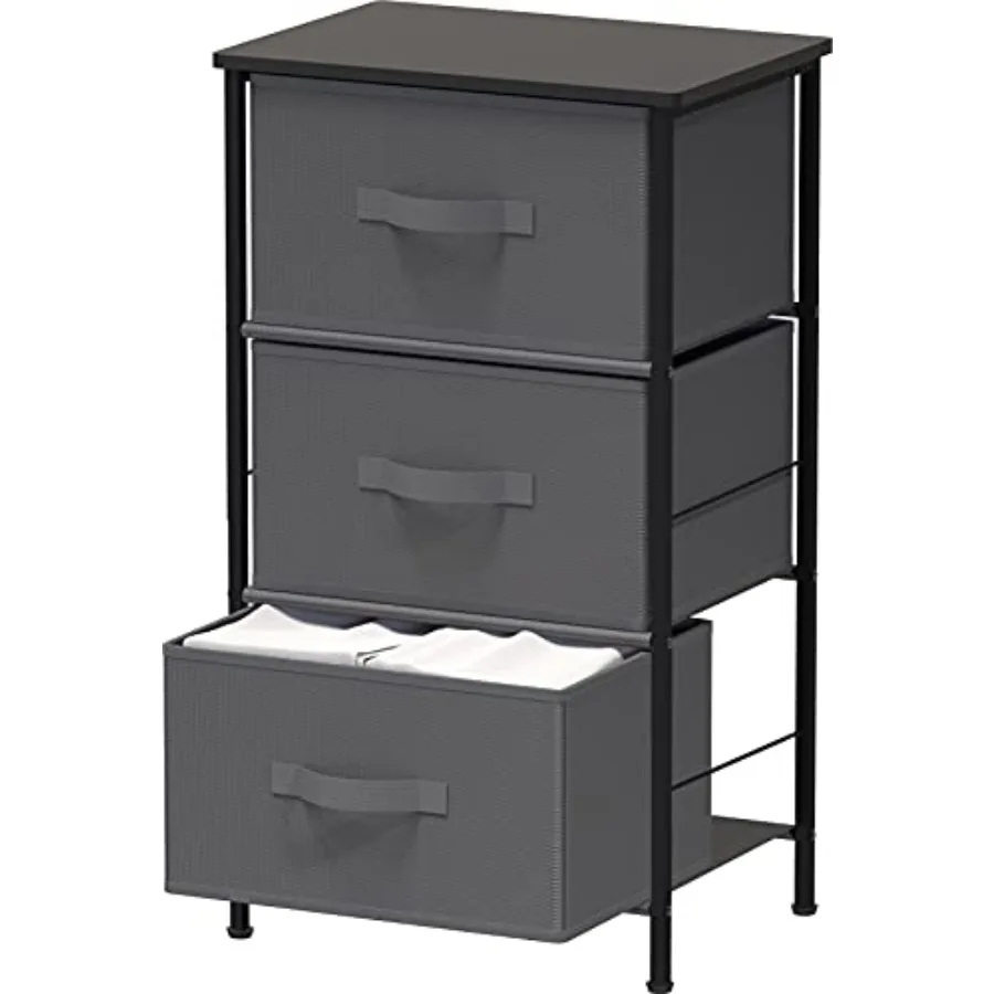3 Drawer Nightstand Drer with Wood Top, Dark Grey
3 Drawer Nightstand Drer with Wood Top, Dark Grey
