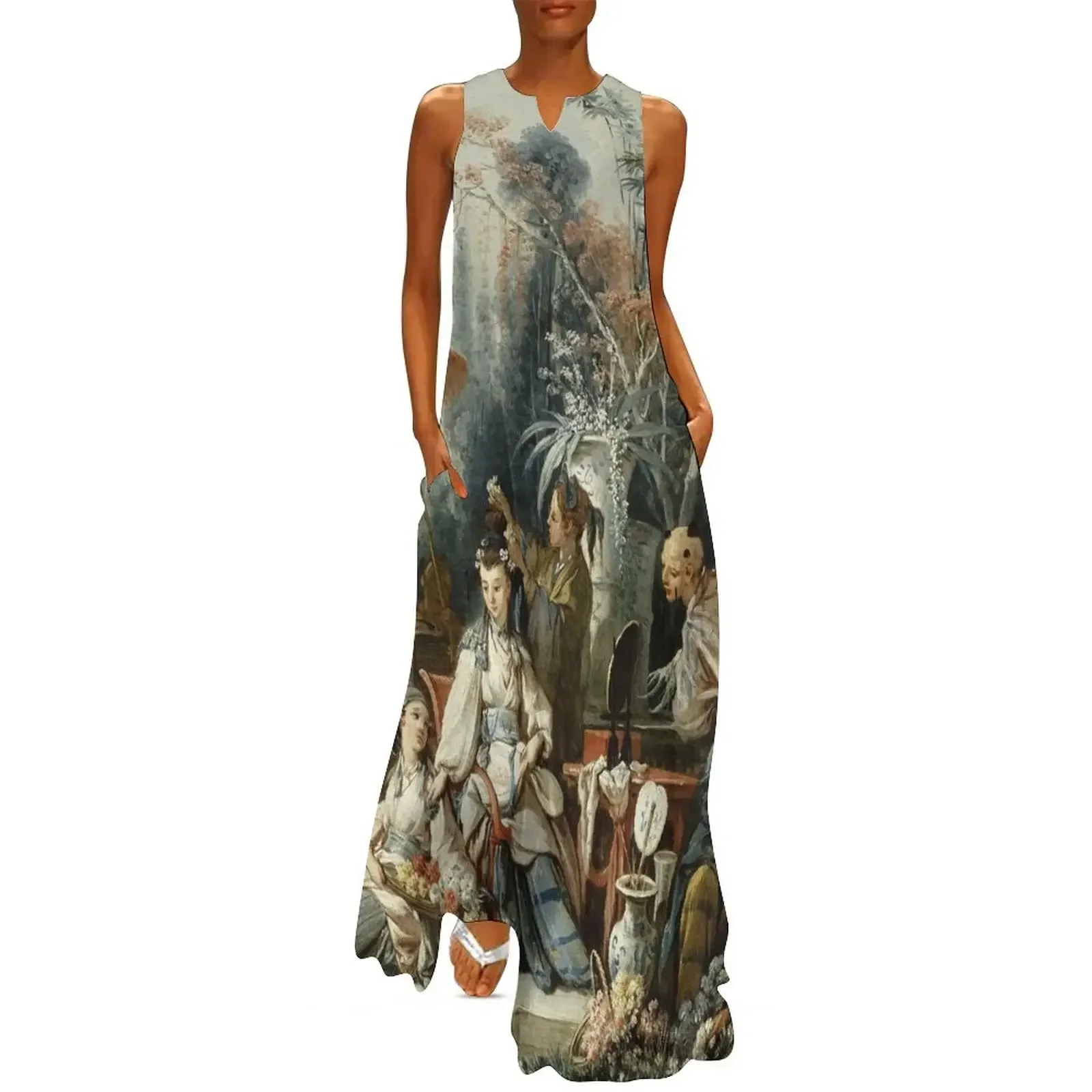 Le Jardin Chinois by Franois Boucher Long Dress luxury woman evening dress loose women's dress Women's evening 
Le Jardin Chinois by Franois Boucher Long Dress luxury woman evening dress loose women's dress Women's evening