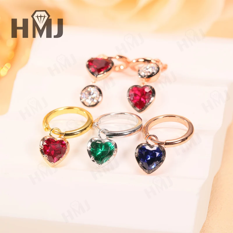 Heart Hoop Earrings Lab Grown Ruby/Sapphire/Colombian/Moissanite 925 Sterling Silver Ear Studs for Women Christmas Party Gift
Heart Hoop Earrings Lab Grown Ruby/Sapphire/Colombian/Moissanite 925 Sterling Silver Ear Studs for Women Christmas Party Gift