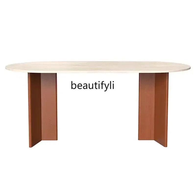 ls 27Medieval style solid wood travertine rock slab dining table modern home designer oval retro art desk
ls 27Medieval style solid wood travertine rock slab dining table modern home designer oval retro art desk