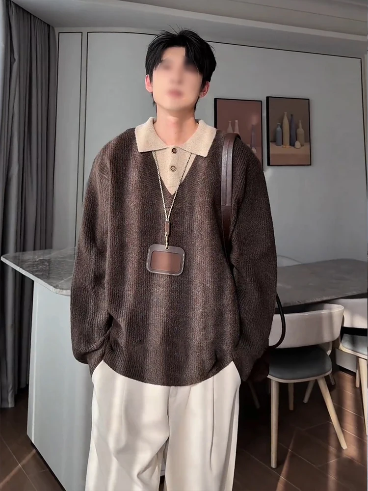 Американский Sle Коричневый трикотаж с V-образным вырезом, мужская осенне-зимняя внутренняя одежда для поездок на работу, базовый слой, свободный крой, Faionable Ci Life
Американский Sle Коричневый трикотаж с V-образным вырезом, мужская осенне-зимняя внутренняя одежда для поездок на работу, базовый слой, свободный крой, Faionable Ci Life