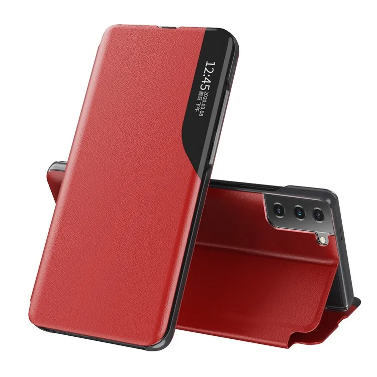 View Window Flip Leather Phone Stand Case Cover for Samsung Galaxy S21+ 5G Mobile Phone Accessories - Red
View Window Flip Leather Phone Stand Case Cover for Samsung Galaxy S21+ 5G Mobile Phone Accessories - Red