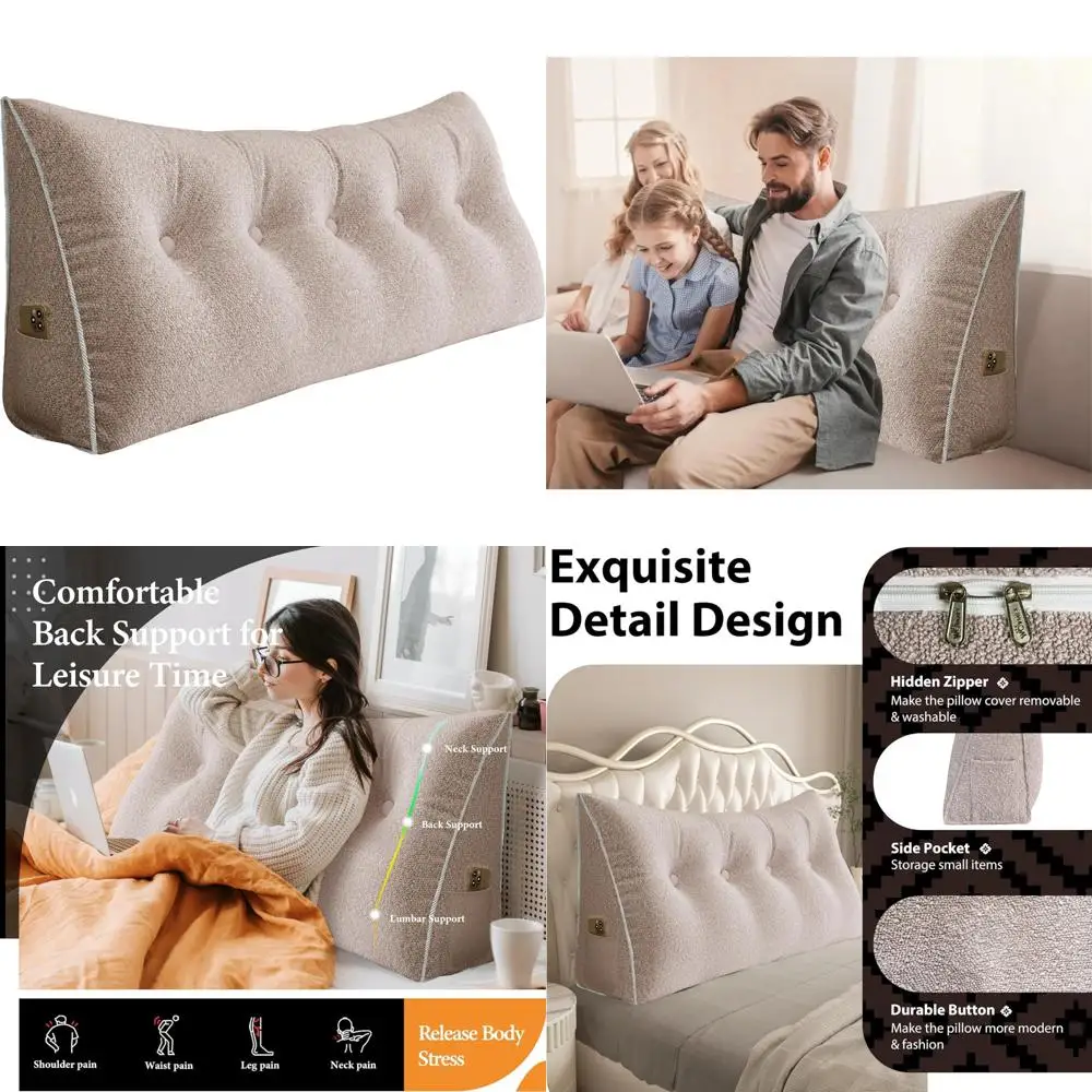 Queen Size XXL Wedge Pillow for Bed - Extra Large Back Support Bolster for Sitting, Reading, and Comfortable Daybed Use
Queen Size XXL Wedge Pillow for Bed - Extra Large Back Support Bolster for Sitting, Reading, and Comfortable Daybed Use