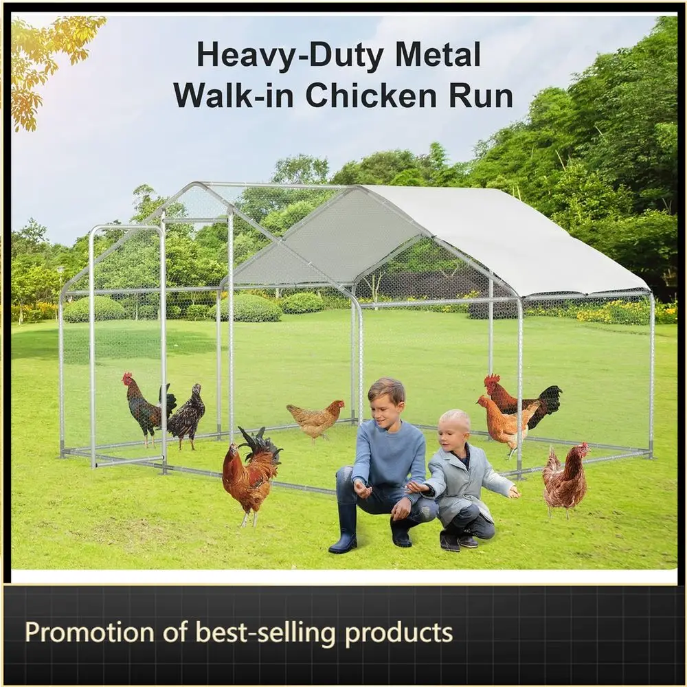 Universal10x10ft Large Chicken Run With Waterproof Cover For 20 Birds - Walk-in Yard Poultry Cage
Universal10x10ft Large Chicken Run With Waterproof Cover For 20 Birds - Walk-in Yard Poultry Cage