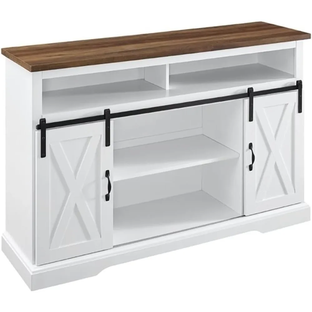 Farmhouse Sliding Door Wood 52" Highboy TV Stand Console Buffet Credenza Storage Cabinet in White
Farmhouse Sliding Door Wood 52" Highboy TV Stand Console Buffet Credenza Storage Cabinet in White