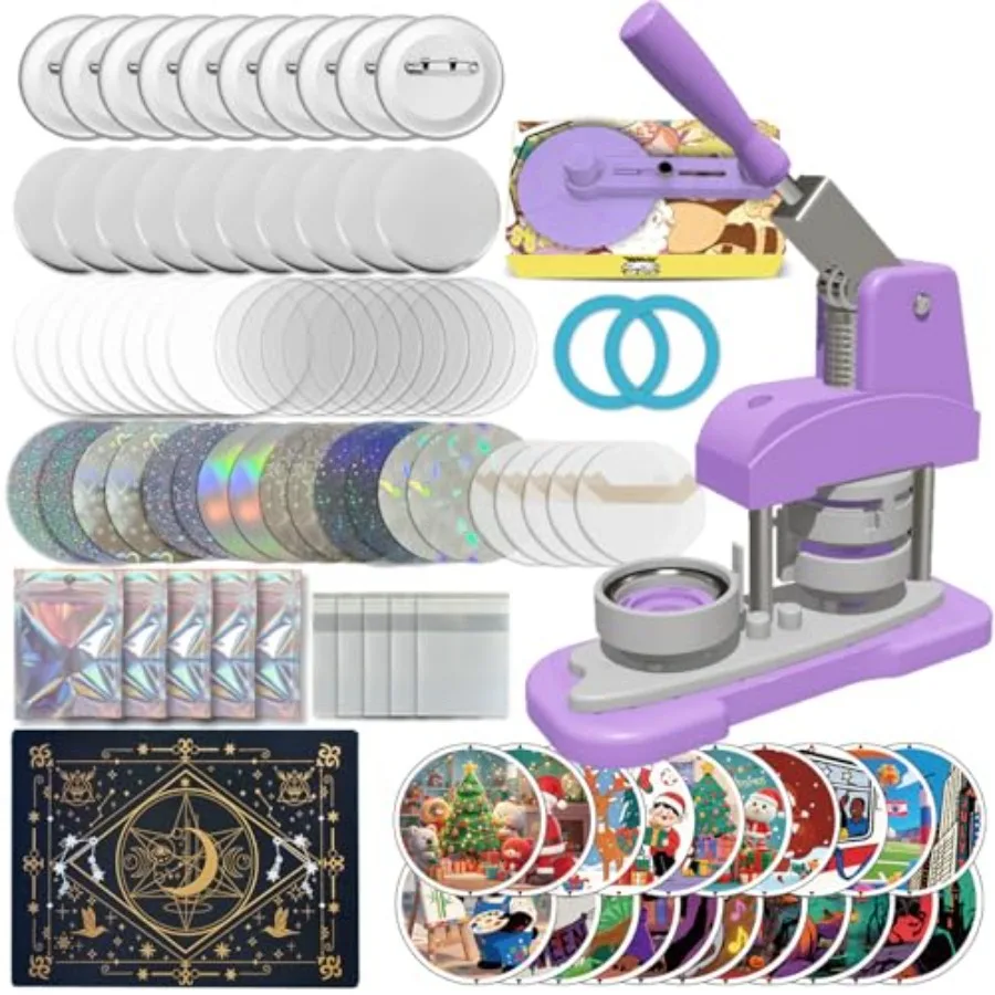 Button Maker Machine 58mm 2.25 inch DIY Button Pin Maker Machine Comes with Free Button Parts Circle Cutter Cutting Board Patte
Button Maker Machine 58mm 2.25 inch DIY Button Pin Maker Machine Comes with Free Button Parts Circle Cutter Cutting Board Patte