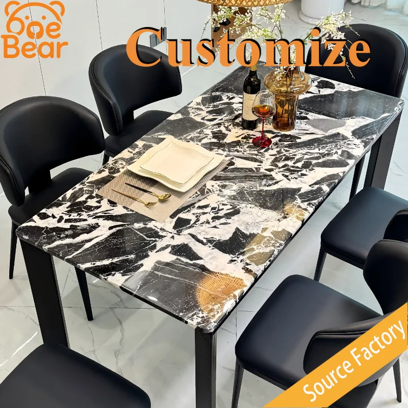 Modern Minimalist Black Marble Dining Table Heat Resistant Easy Clean Stone Top For Hotel Cafe Indoor Decoration
Modern Minimalist Black Marble Dining Table Heat Resistant Easy Clean Stone Top For Hotel Cafe Indoor Decoration