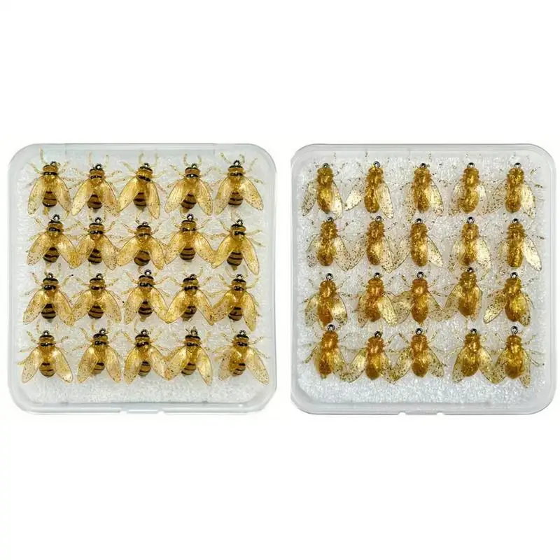 Bass Fly Fishing Lures 20X Simulated Bee-Shaped Fly Fishing Bait Angling Tackle Gear With Storage Case For Freshwater Saltwater
Bass Fly Fishing Lures 20X Simulated Bee-Shaped Fly Fishing Bait Angling Tackle Gear With Storage Case For Freshwater Saltwater
