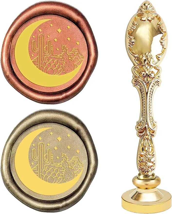 1PC Wax Seal Stamp Moon Vintage Sealing Wax Stamps Desert Removable Brass Head Sealing Stamp with Alloy Handle for Halloween
1PC Wax Seal Stamp Moon Vintage Sealing Wax Stamps Desert Removable Brass Head Sealing Stamp with Alloy Handle for Halloween