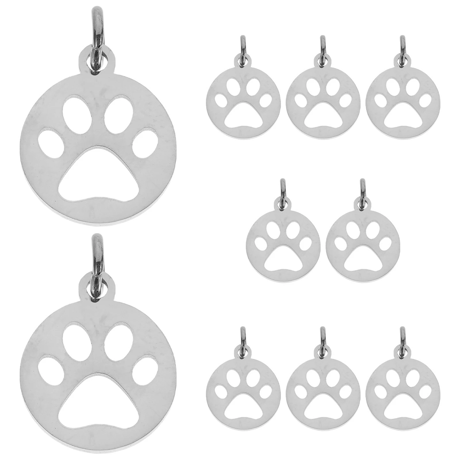 10pcs Stainless Steel Dog Paw Charms Diy Hollow Pendants Jewelry Keychain Making Materials Lightweight Accessories For Necklace
10pcs Stainless Steel Dog Paw Charms Diy Hollow Pendants Jewelry Keychain Making Materials Lightweight Accessories For Necklace