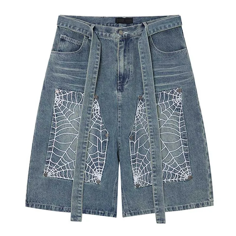 Hip Hop Spider Net Patchwork Jeans Shorts Sreetwear Loose Summer Denim Shorts For Male
Hip Hop Spider Net Patchwork Jeans Shorts Sreetwear Loose Summer Denim Shorts For Male