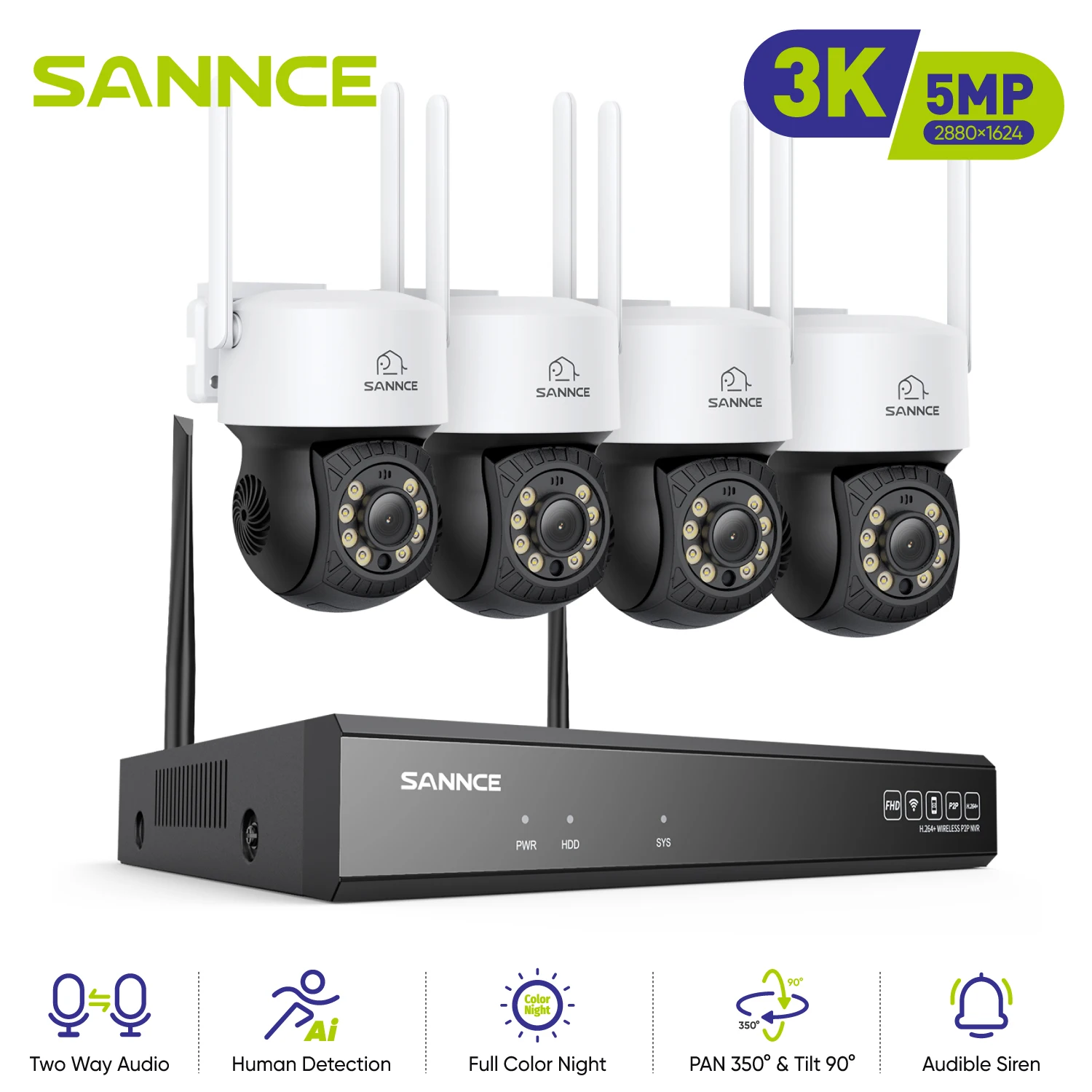 ANNKE 5MP 16CH Wireless Security PTZ Camera System Indoor/Outdoor IP66 Home Surveillance NVR Kit Human Detection Motion Alarm
ANNKE 5MP 16CH Wireless Security PTZ Camera System Indoor/Outdoor IP66 Home Surveillance NVR Kit Human Detection Motion Alarm