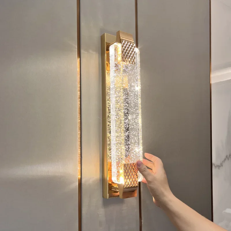 Crystal wall lamp bedroom bedside light luxury simple modern high-end living room TV background wall aisle wall lamp
Crystal wall lamp bedroom bedside light luxury simple modern high-end living room TV background wall aisle wall lamp