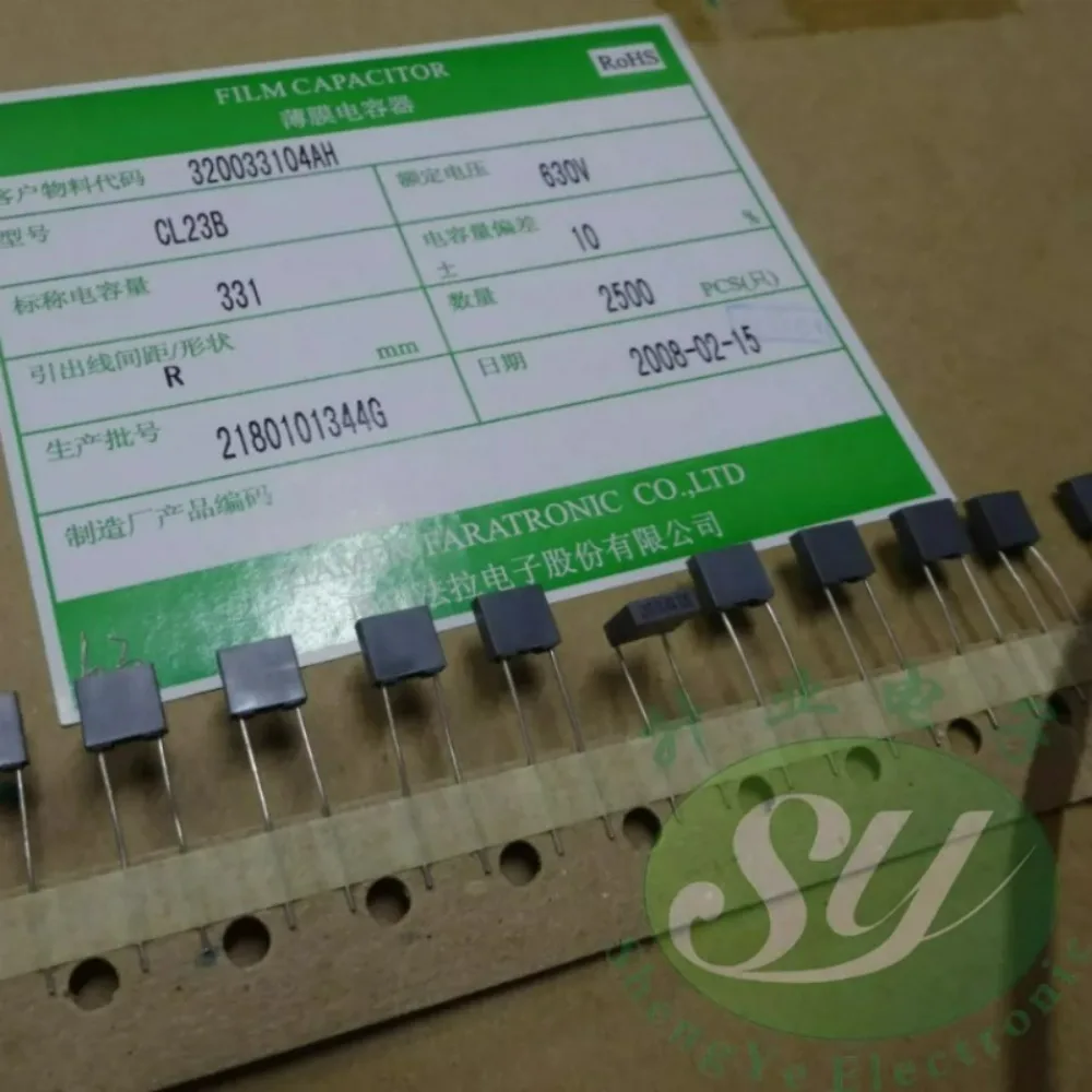 20pcs/lot Fara CL23B 0.00033uf 630v 330pf 0.33nf 331 K brand new 5mm film capacitor
20pcs/lot Fara CL23B 0.00033uf 630v 330pf 0.33nf 331 K brand new 5mm film capacitor