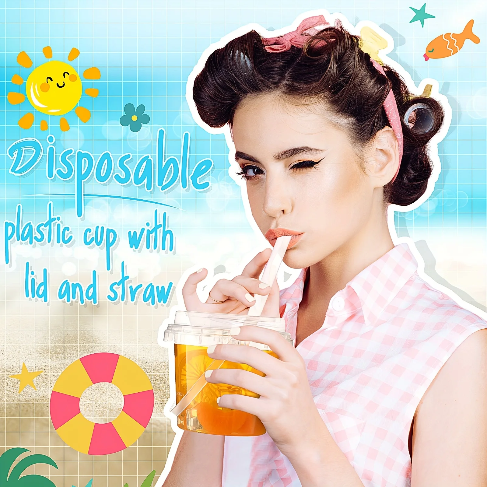 50 Clear Plastic Cups, 16 Oz Ice Cream Buckets with Lids And Straws, Disposable Cups, Cocktail Pails with Handles for Outdoor
50 Clear Plastic Cups, 16 Oz Ice Cream Buckets with Lids And Straws, Disposable Cups, Cocktail Pails with Handles for Outdoor
