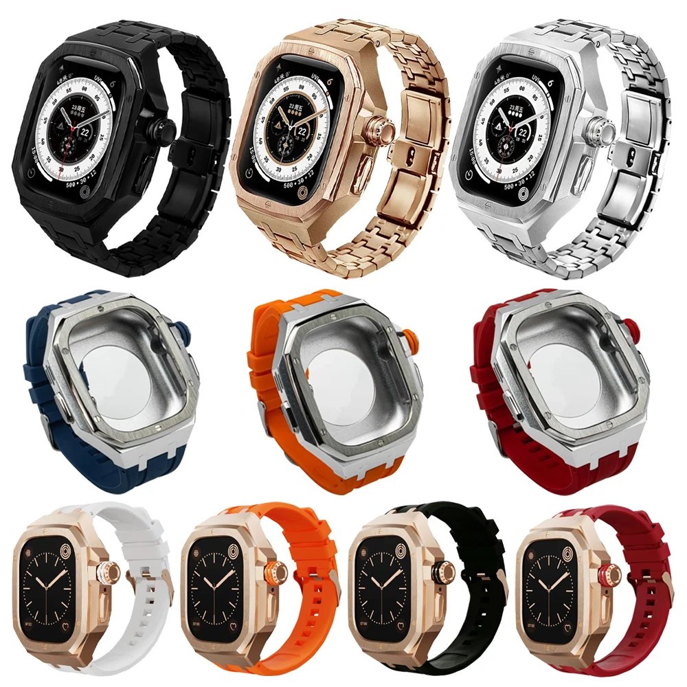 high quality Modification Mod Kit Luxury Mesh Metal Strap+Case for iWatch Ultra3 2 49mm ,Liquid Silicone Strap for IWatch Ultra
high quality Modification Mod Kit Luxury Mesh Metal Strap+Case for iWatch Ultra3 2 49mm ,Liquid Silicone Strap for IWatch Ultra