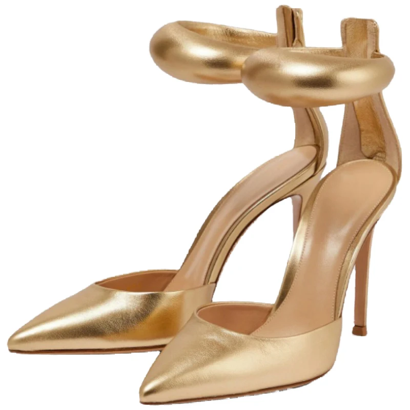 DIZHUANG Sexy women's high-heeled sandals. Golden (silver) leather sandals. About 11cm heel height. Pointed shoes. Fashion show
DIZHUANG Sexy women's high-heeled sandals. Golden (silver) leather sandals. About 11cm heel height. Pointed shoes. Fashion show