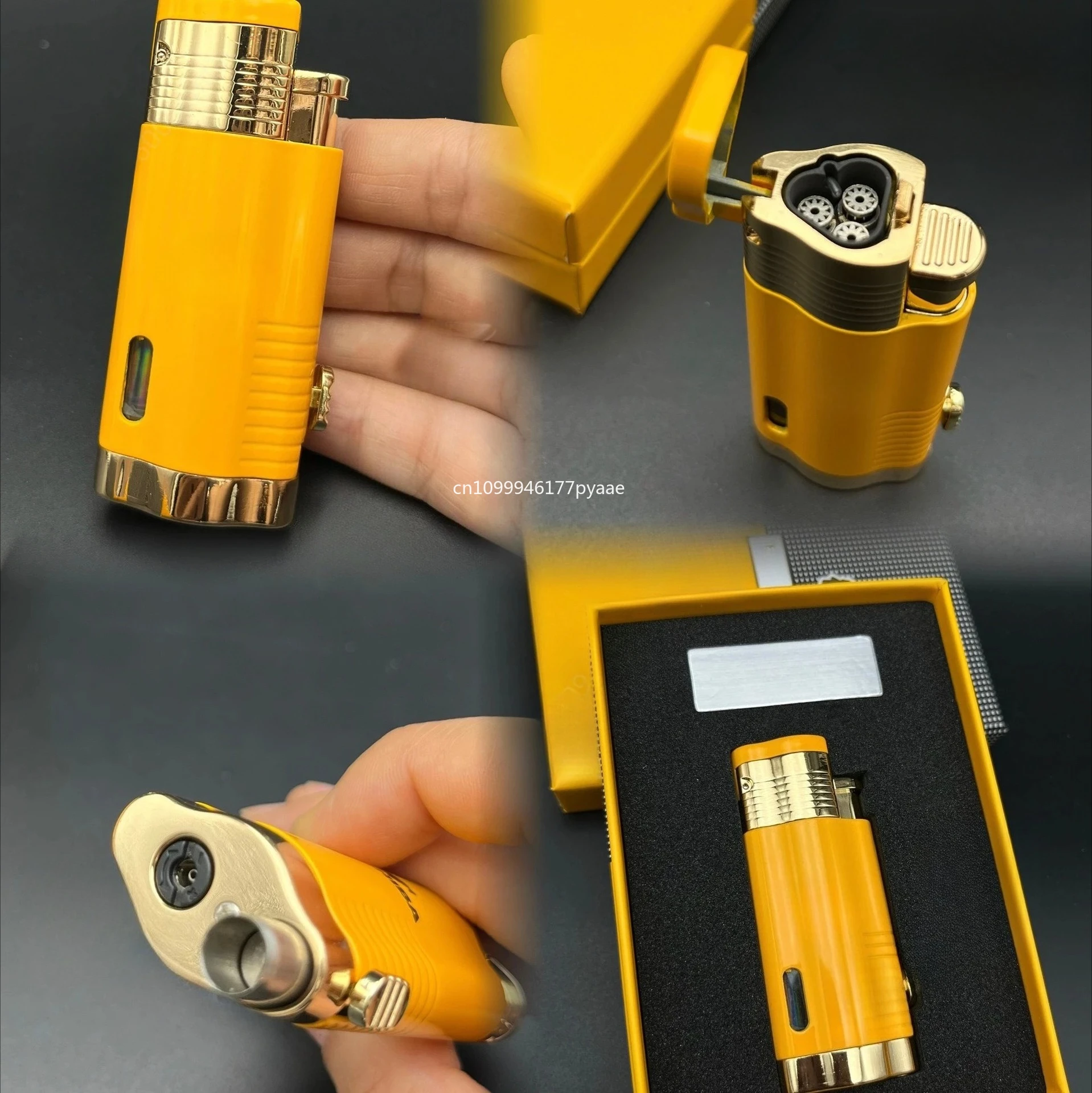 New Three Flame Cigar Multifunctional Lighter, Transparent Oil Tank Lighter, Cigar Accessories, Men's Gift
New Three Flame Cigar Multifunctional Lighter, Transparent Oil Tank Lighter, Cigar Accessories, Men's Gift