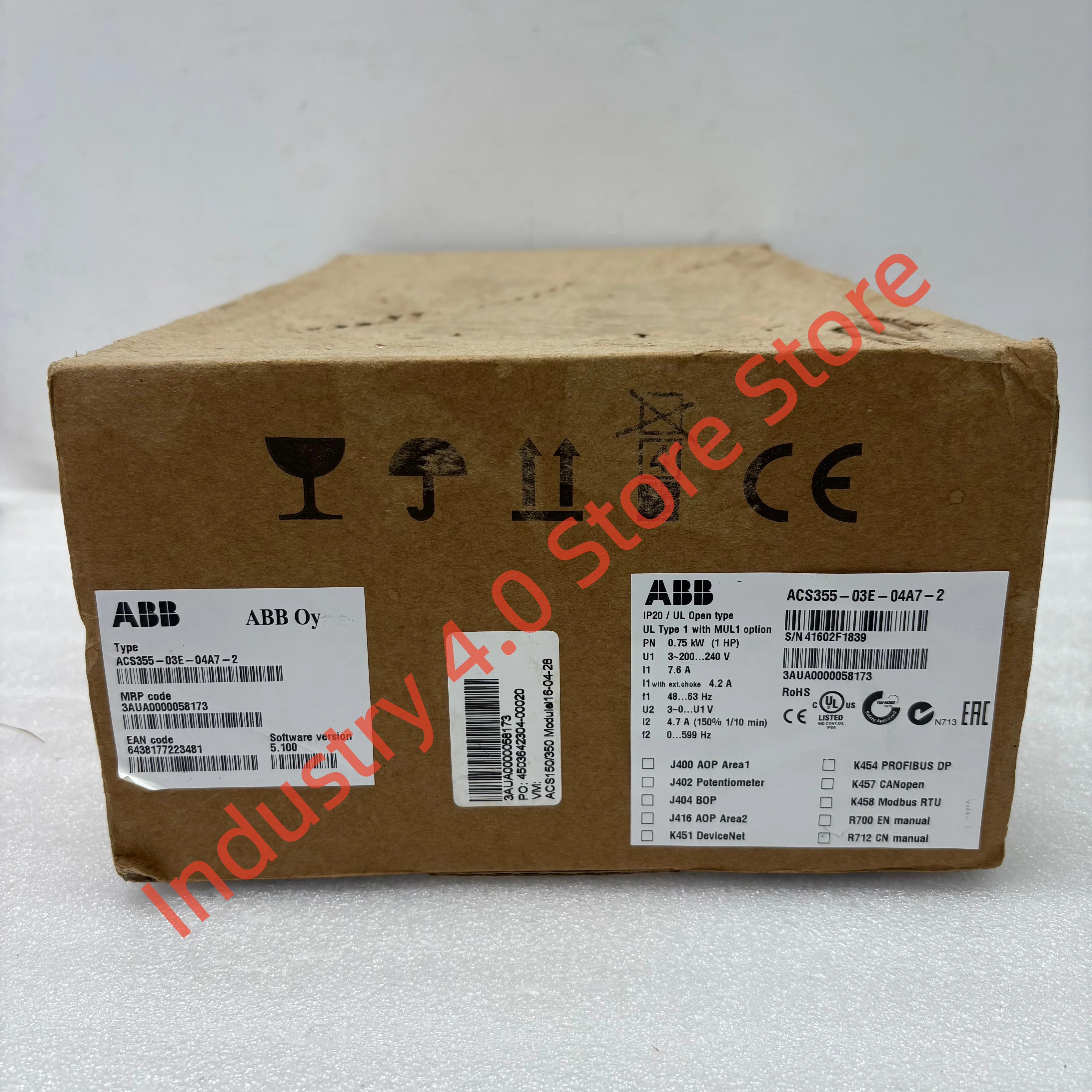 New ACS355-03E-04A7-2 inverter in box
New ACS355-03E-04A7-2 inverter in box