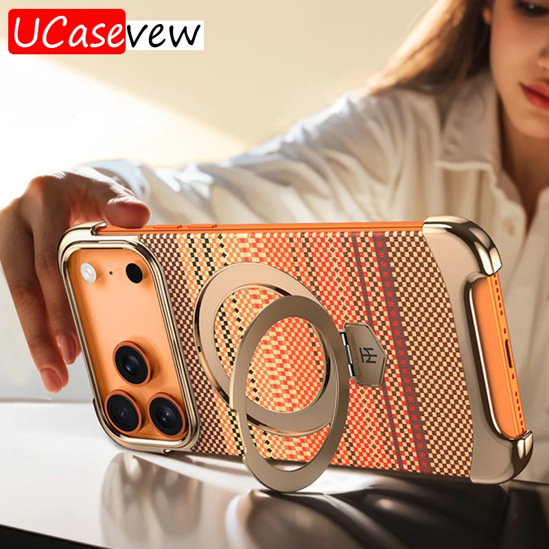 For iPhone 16 Pro 17 Pro Max 17 Air 15 14 13 Phone Case Stand Magnetic Ring Holder Carbon Fiber Textured Metal Frame Cover
For iPhone 16 Pro 17 Pro Max 17 Air 15 14 13 Phone Case Stand Magnetic Ring Holder Carbon Fiber Textured Metal Frame Cover