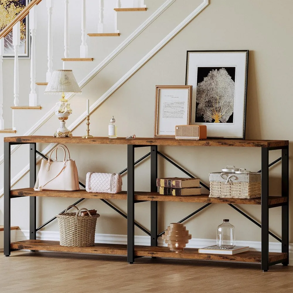Rustic Entryway Console Table, Long Hallway Table 70.8 in 3-Tier, TV Stand Entertainment Center Media Stand for Living Room
Rustic Entryway Console Table, Long Hallway Table 70.8 in 3-Tier, TV Stand Entertainment Center Media Stand for Living Room